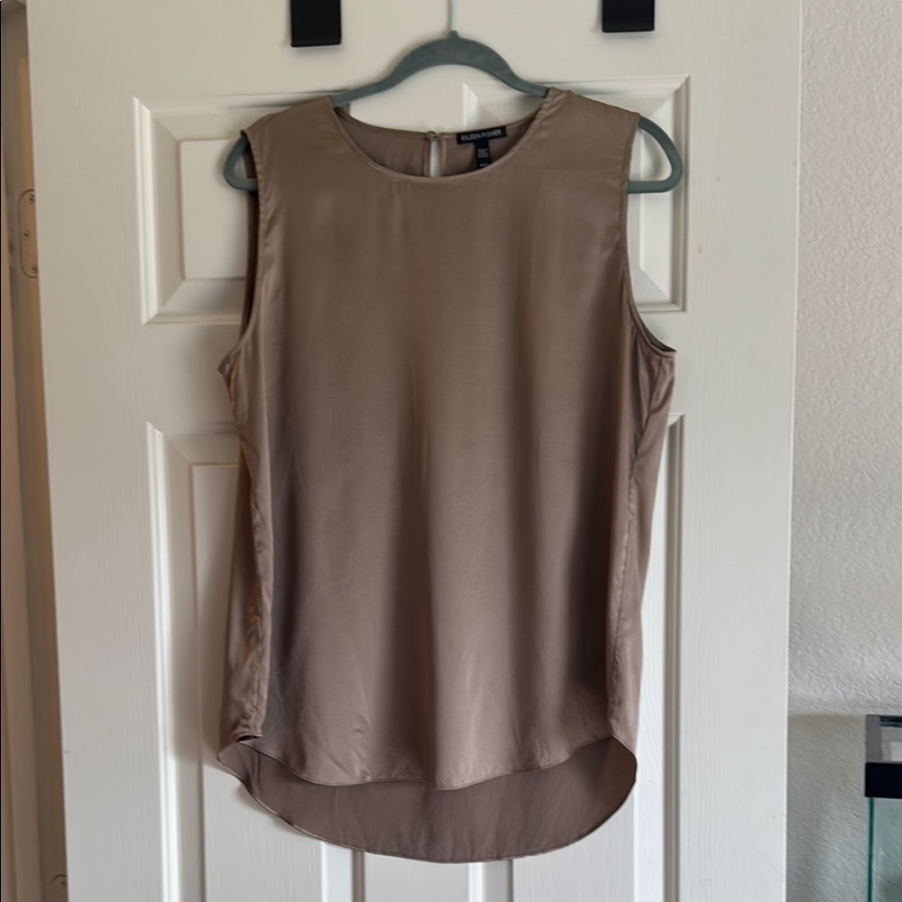 Eileen Fisher Taupe Silk-Blend Sleeveless Camisole
